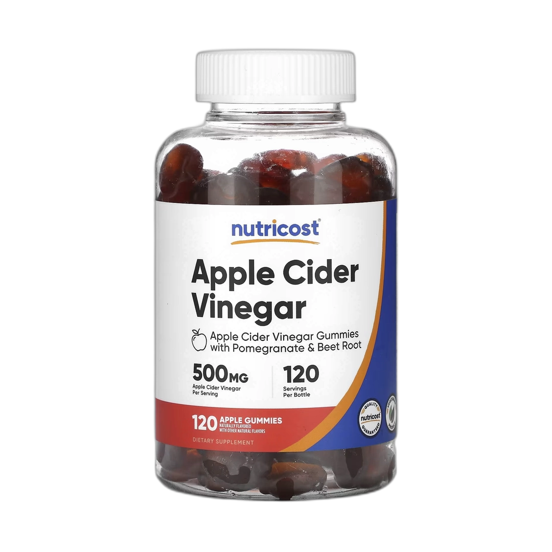 Nutricost, Apple Cider Vinegar Gummies, Apple, 500 mg, 120 Gummies
