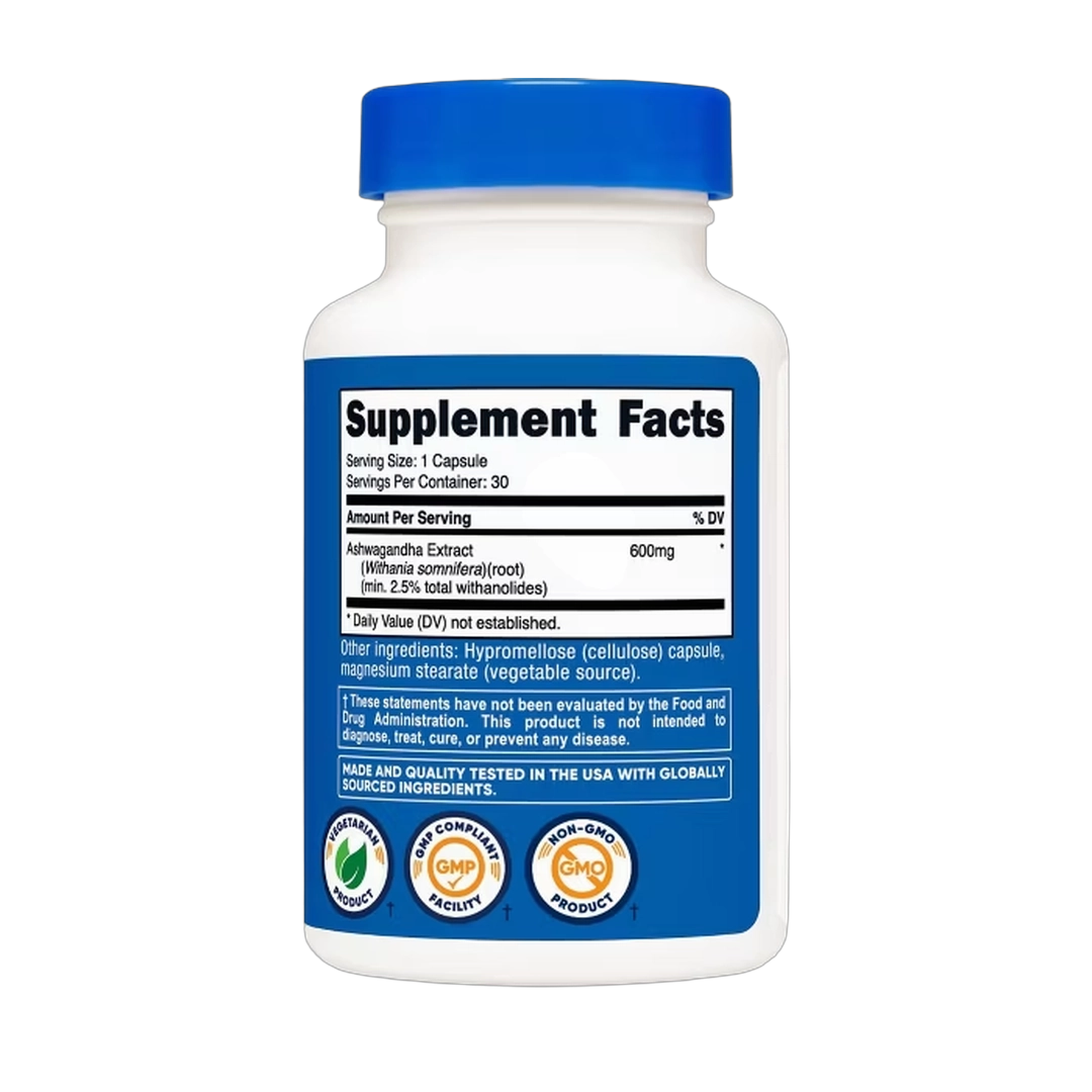 Nutricost, Ashwagandha Root, 600 Mg, 30 Capsules