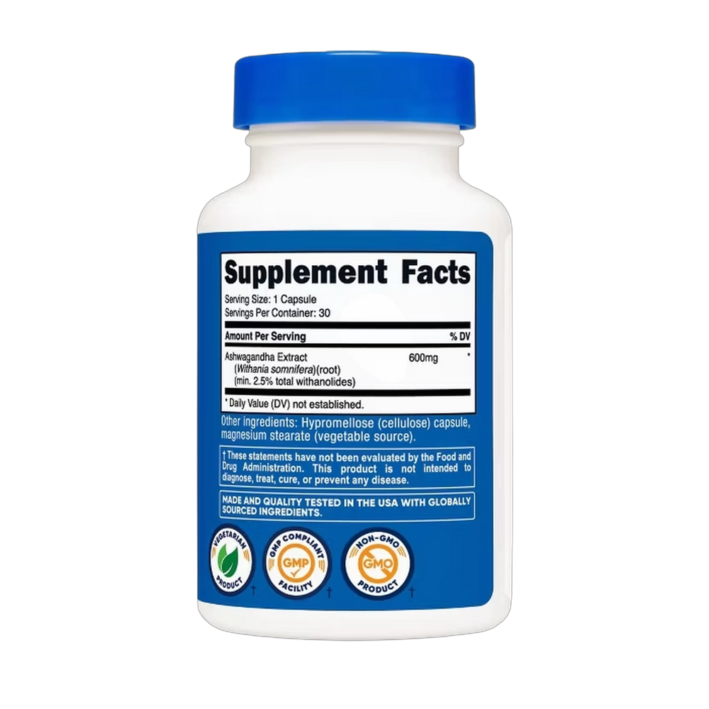 Nutricost, Ashwagandha Root, 600 Mg, 30 Capsules
