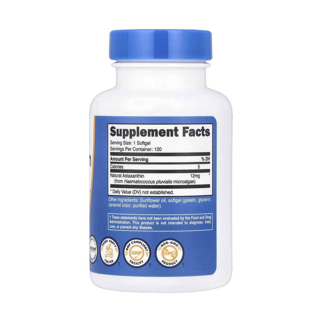 Nutricost, Astaxanthin , 12 mg, 120 Softgels