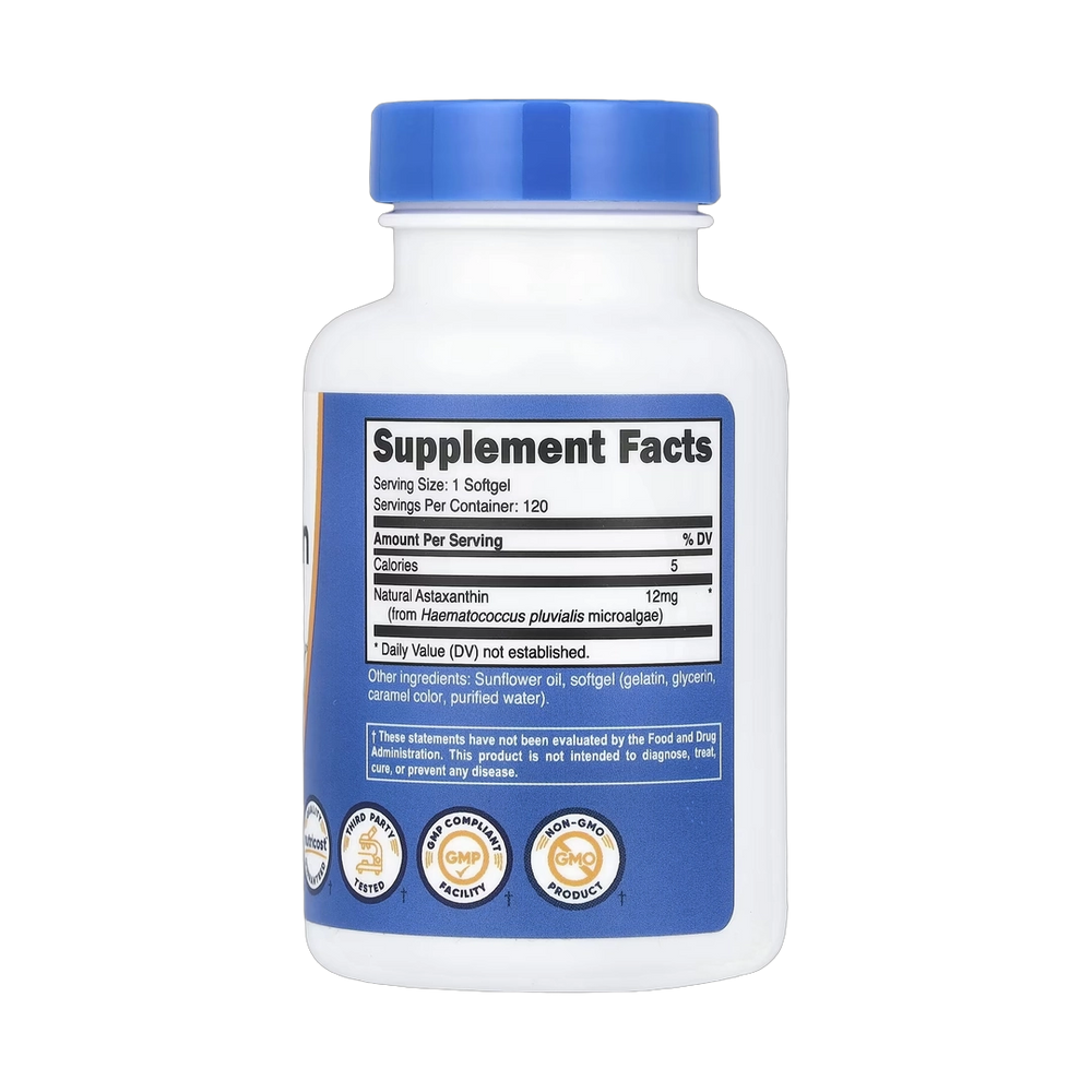 Nutricost, Astaxanthin , 12 mg, 120 Softgels