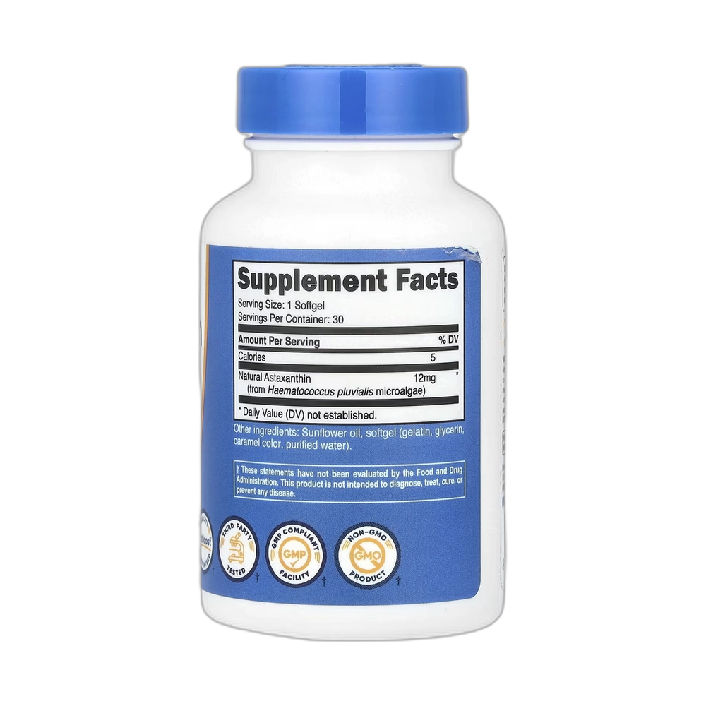 Nutricost, Astaxanthin, 12 mg, 30 Softgels