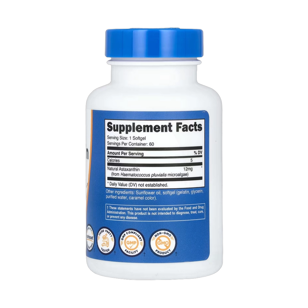 Nutricost, Astaxanthin, 12 mg, 60 Softgels