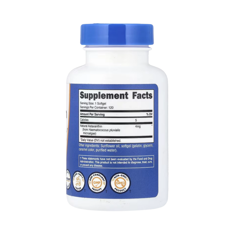Nutricost, Astaxanthin, 4 mg, 120 Softgels