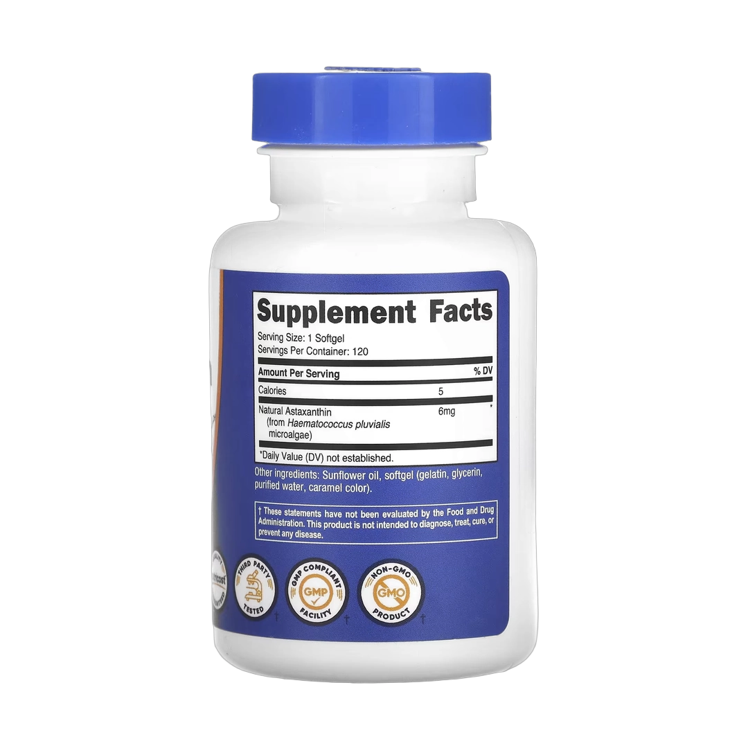 Nutricost, Astaxanthin, 6 mg, 120 Softgels