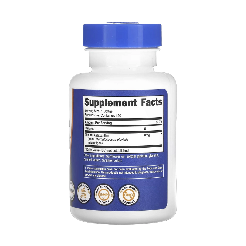 Nutricost, Astaxanthin, 6 mg, 120 Softgels