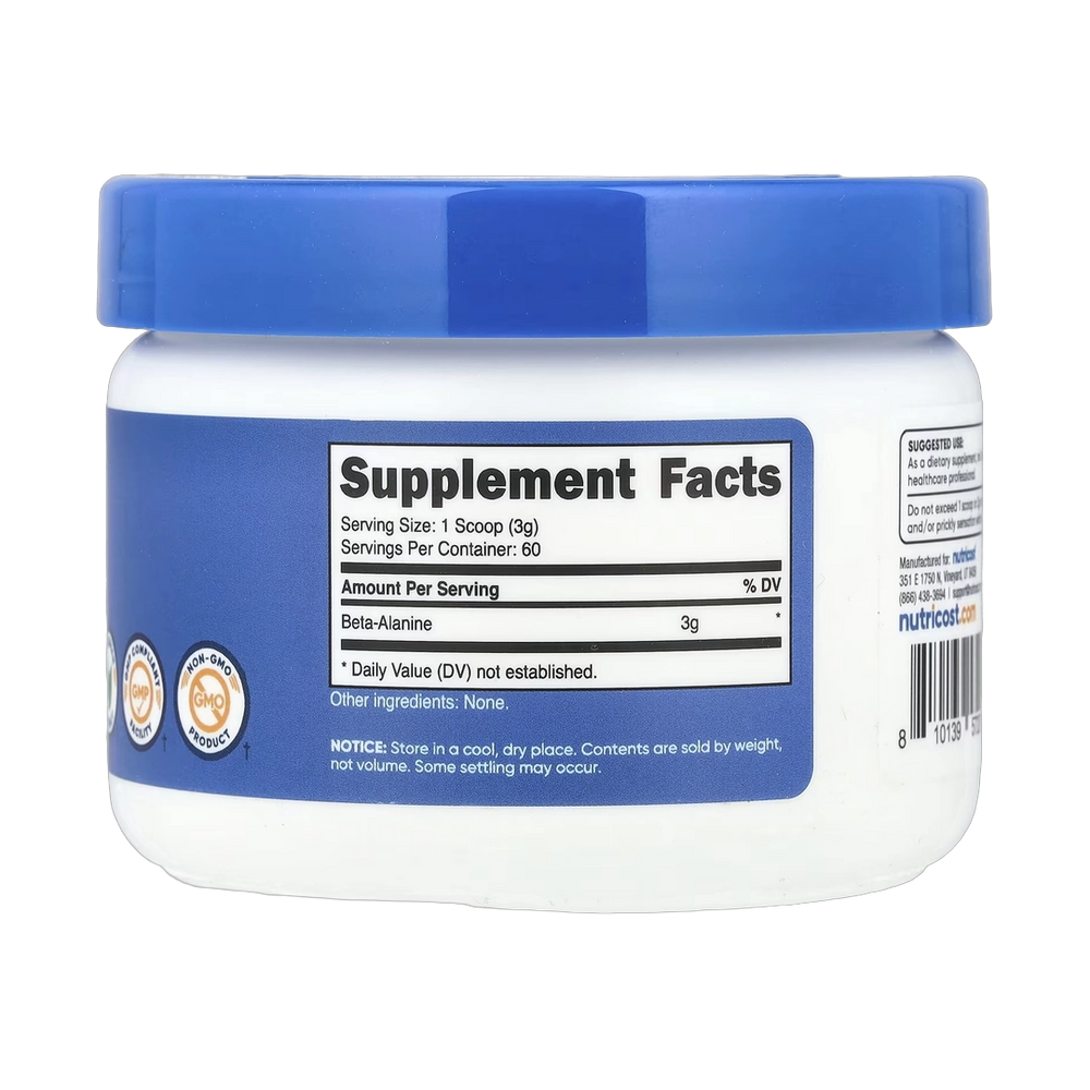Nutricost, Beta-Alanine, Unflavored, 6.4 oz, 180 g