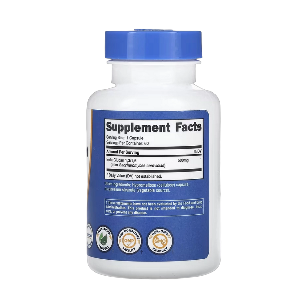 Nutricost, Beta Glucan 1,3/1,6, 500 mg, 60 Capsules
