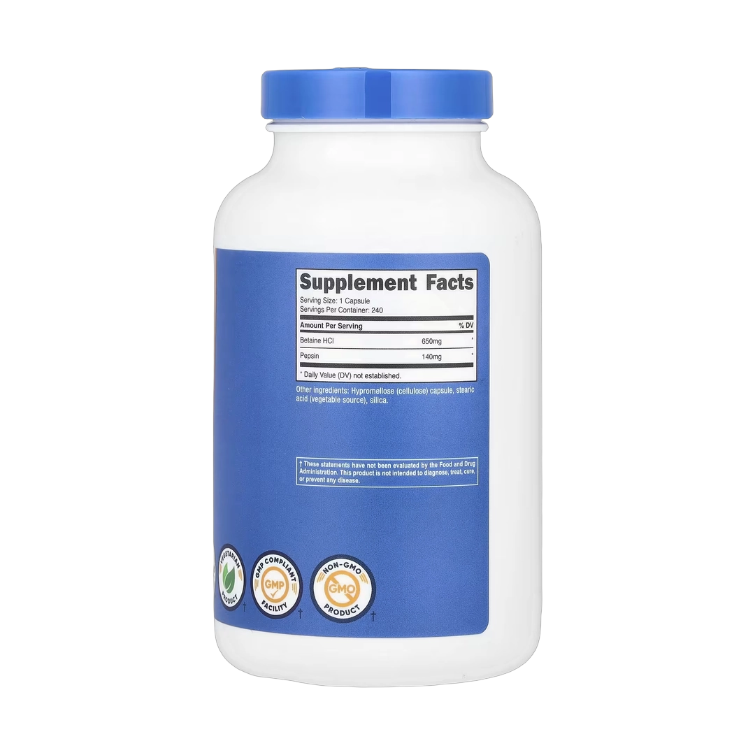 Nutricost, Betaine HCl + Pepsin, 240 Capsules