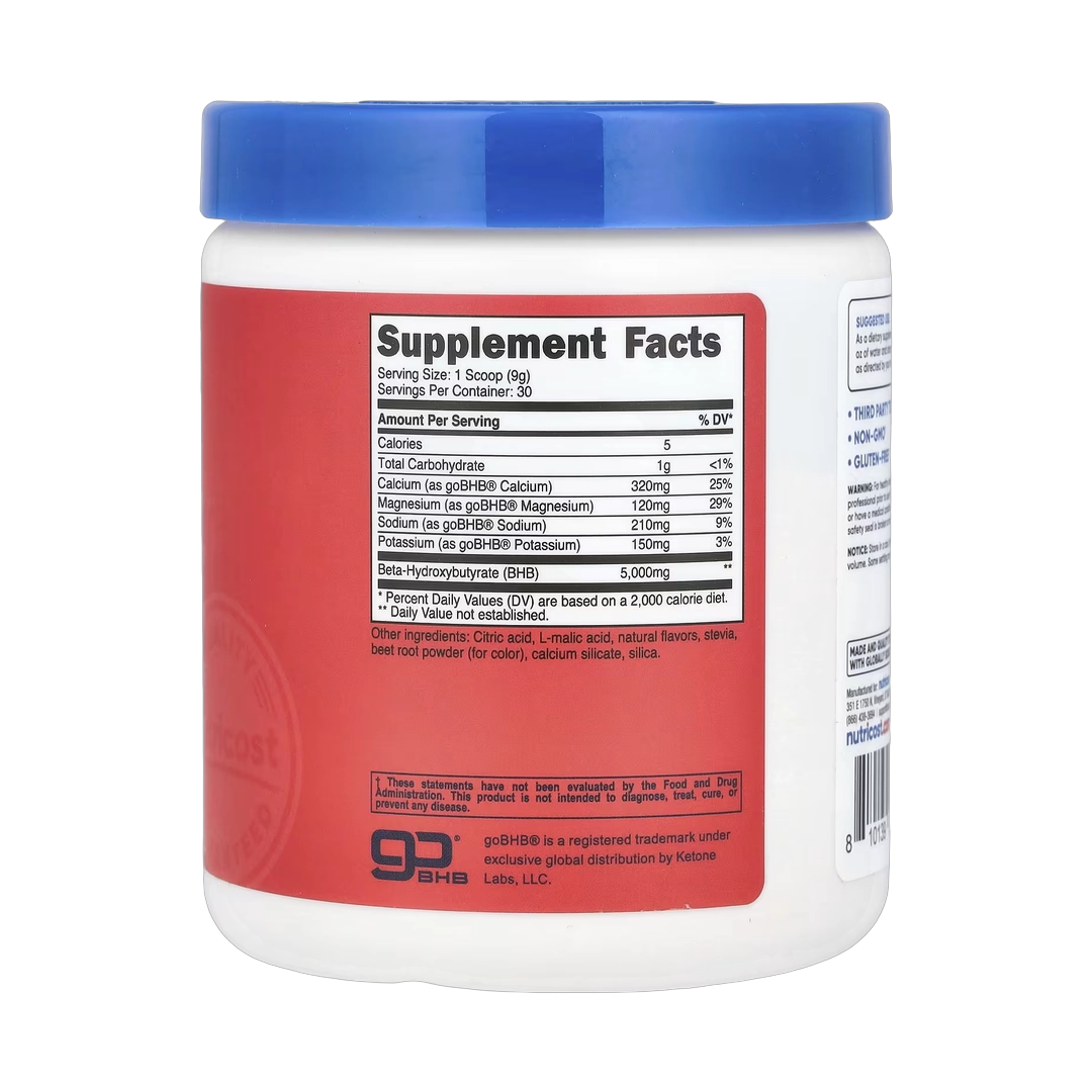 Nutricost, BHB Salts, goBHB®, Fruit Punch, 9.3 oz, 261 g