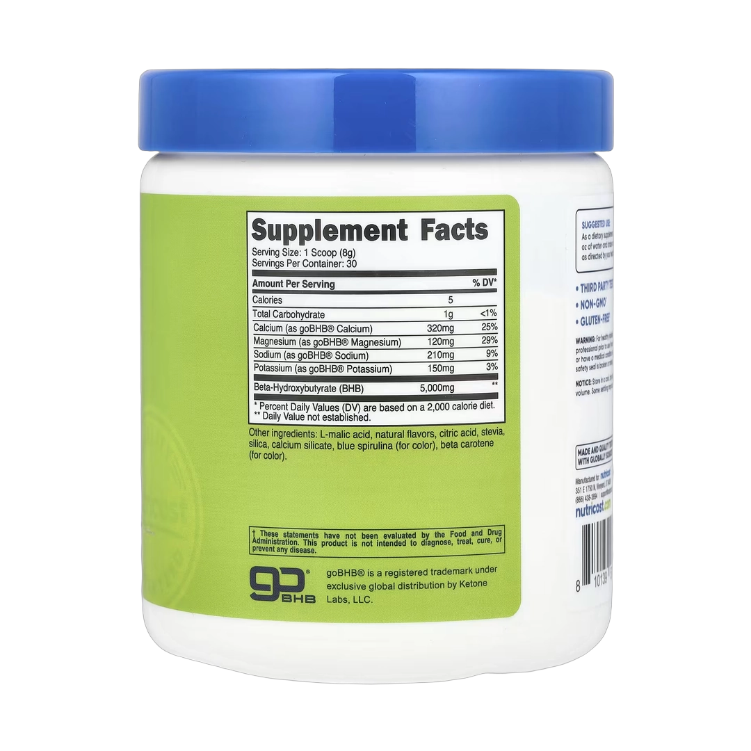 Nutricost, BHB Salts, goBHB®, Green Apple, 9 oz, 252 g