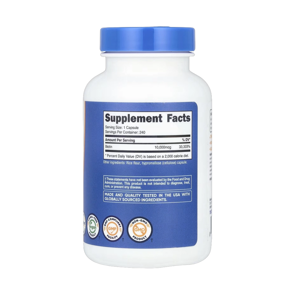 Nutricost, Biotin, 10,000 mcg, 240 Capsules