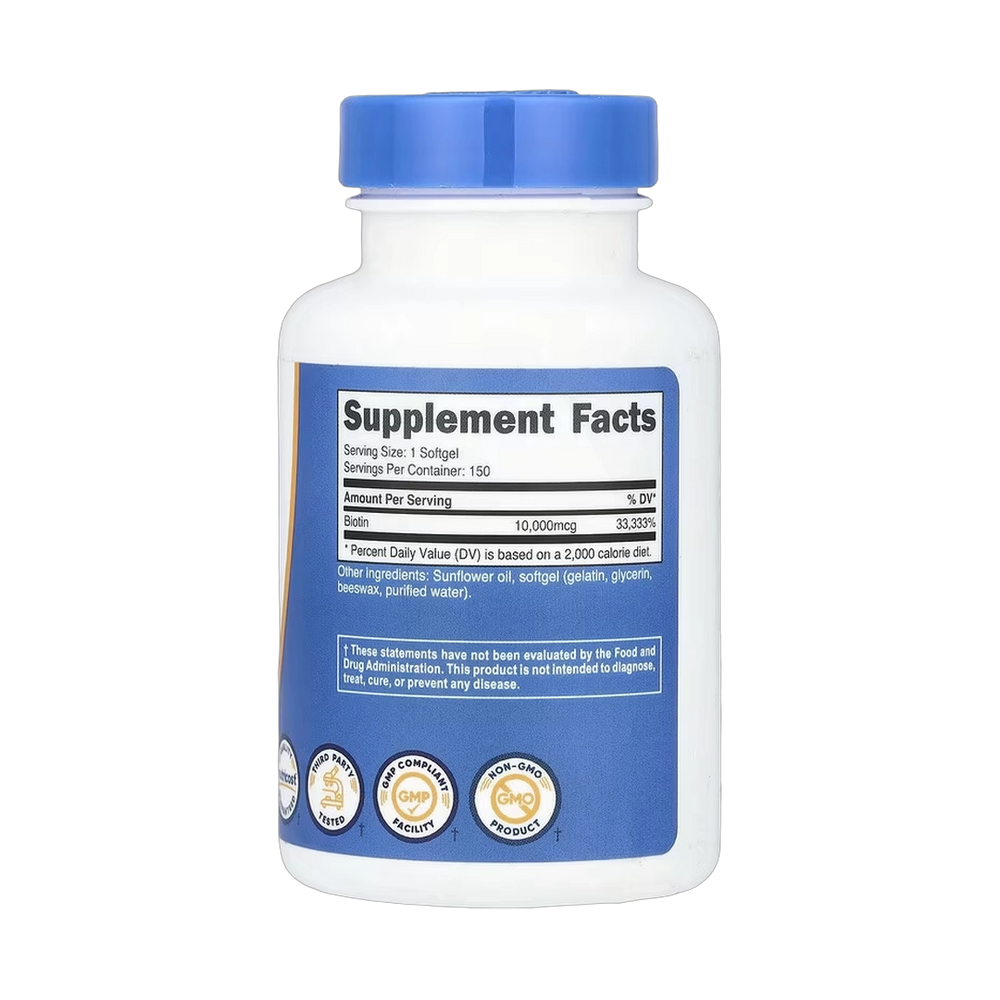 Nutricost, Biotin, Vitamin B7, 10,000 mcg, 150 Softgels