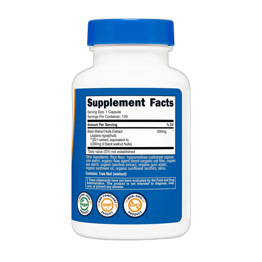 Nutricost, Black walnut Hulls, 4,000 mg, 120 Capsules