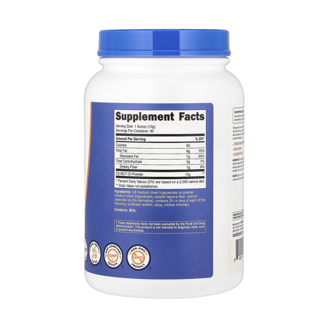 Nutricost, C8 MCT Oil Powder, Unflavored, 2 lb, 907 g