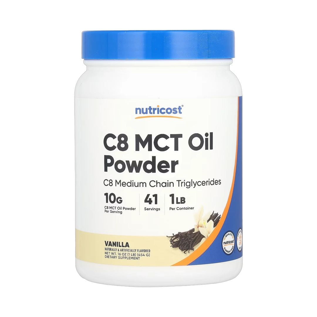 Nutricost, C8 MCT Oil Powder, Vanilla, 1 lb, 454 g