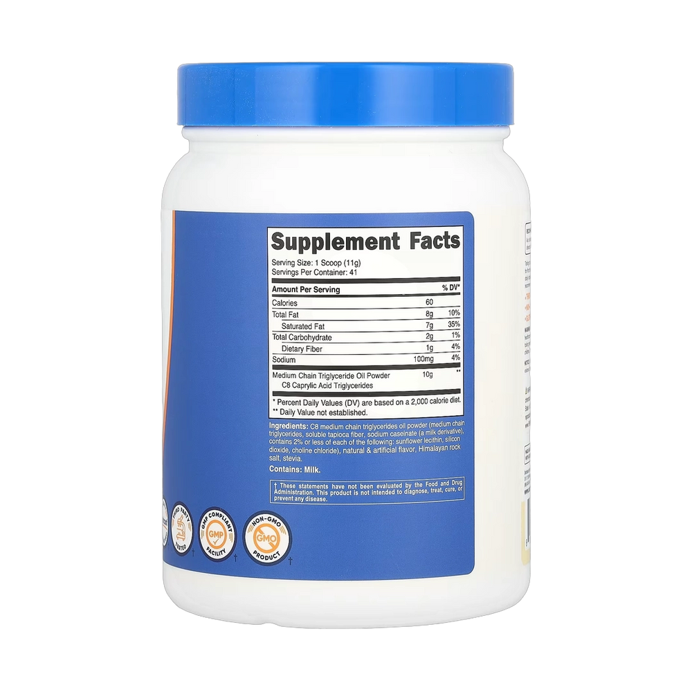 Nutricost, C8 MCT Oil Powder, Vanilla, 1 lb, 454 g