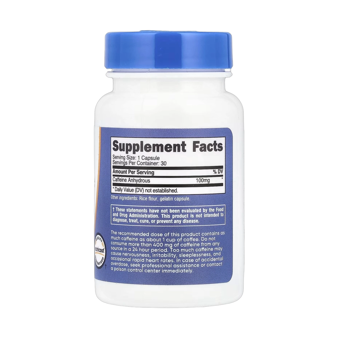 Nutricost, Caffeine, 100 mg, 30 Capsules