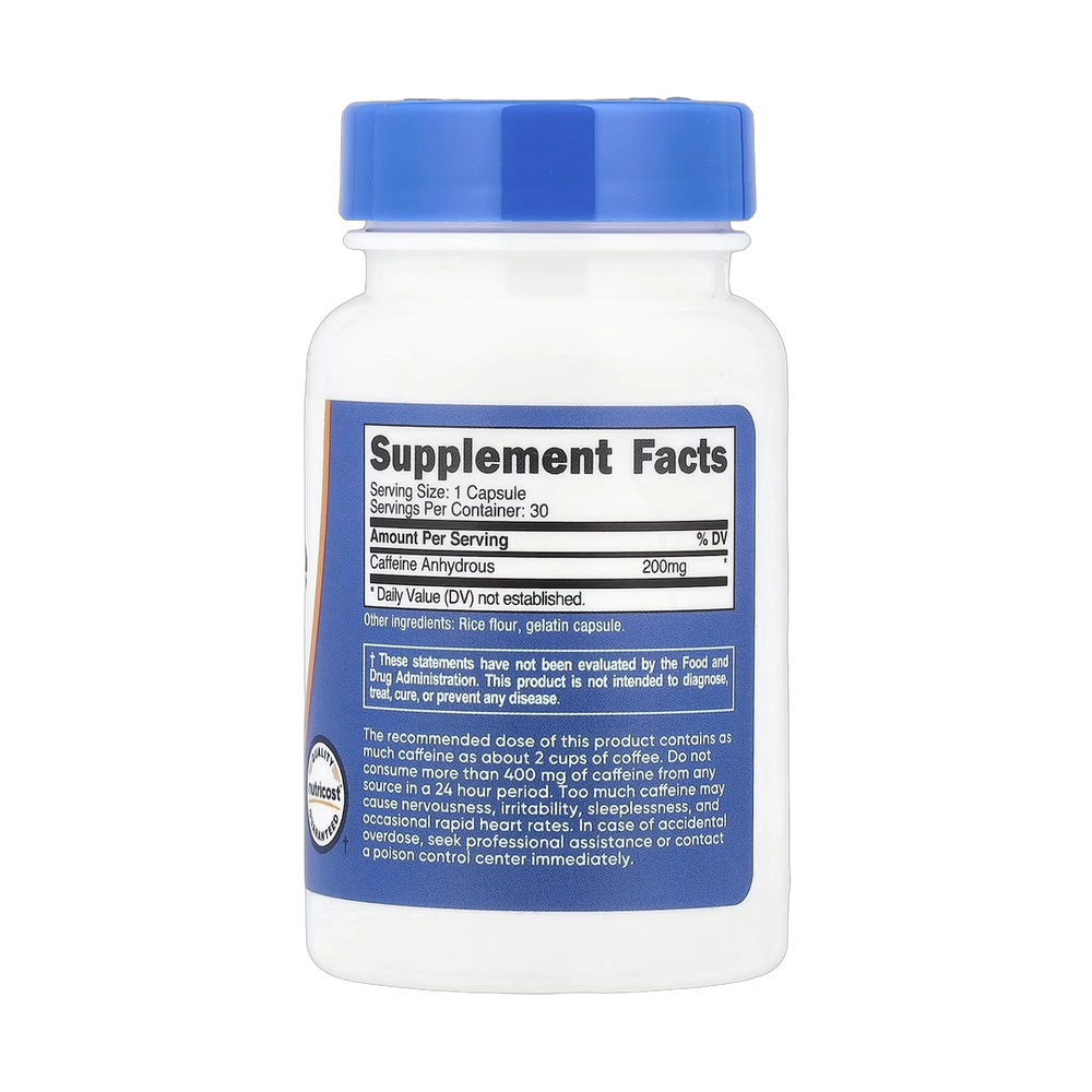 Nutricost, Caffeine, 200 mg , 30 Capsules