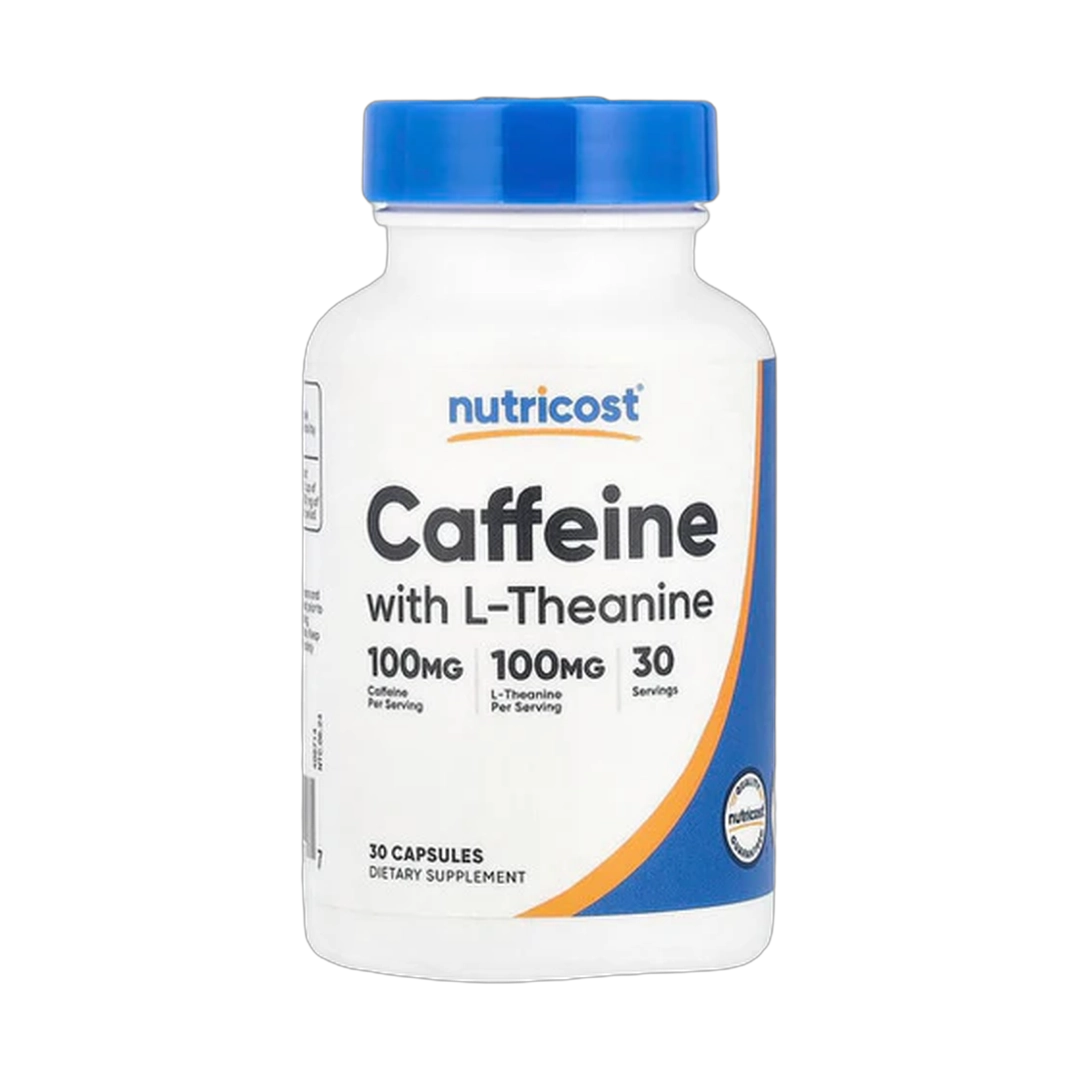 Nutricost, Caffeine + Theanine Capsules, 100 Mg, 30 Capsules
