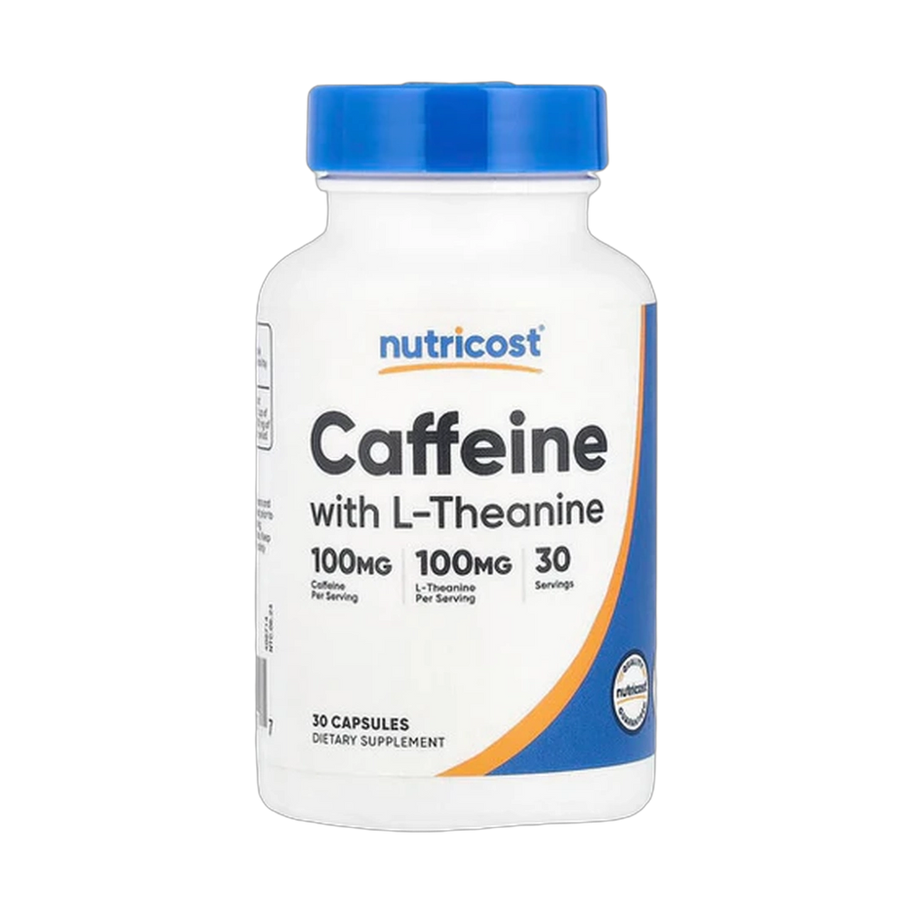 Nutricost, Caffeine + Theanine Capsules, 100 Mg, 30 Capsules