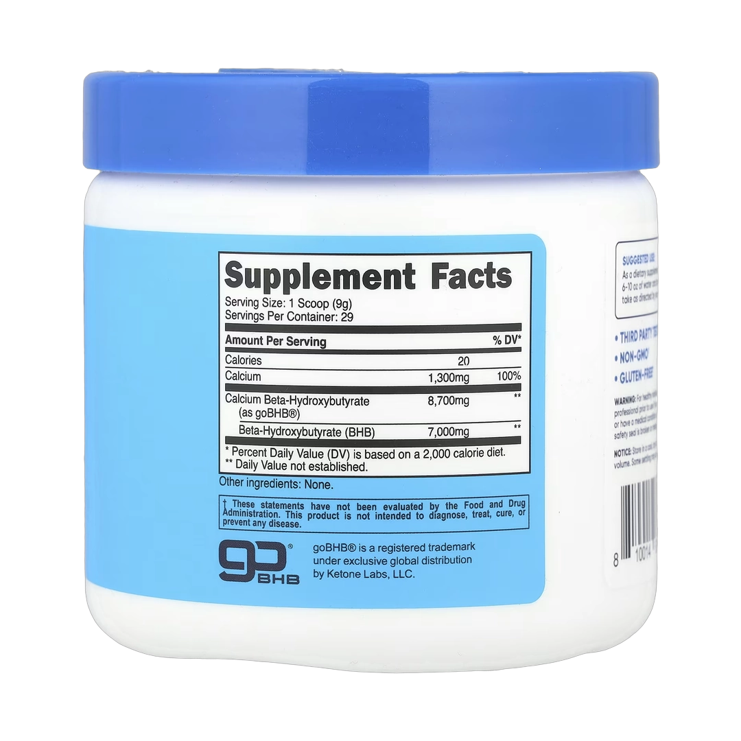 Nutricost, Calcium BHB, goBHB®, Unflavored, 8.9 oz, 250 g