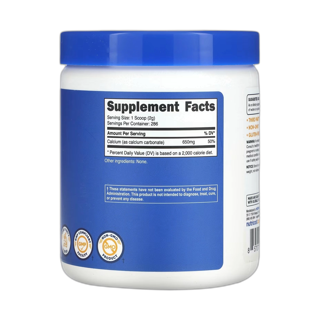 Nutricost, Calcium Carbonate, Unflavored, 1.1 lb, 500 g