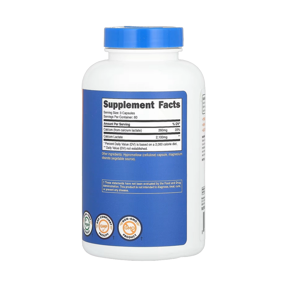 Nutricost, Calcium Lactate, 180 Capsules