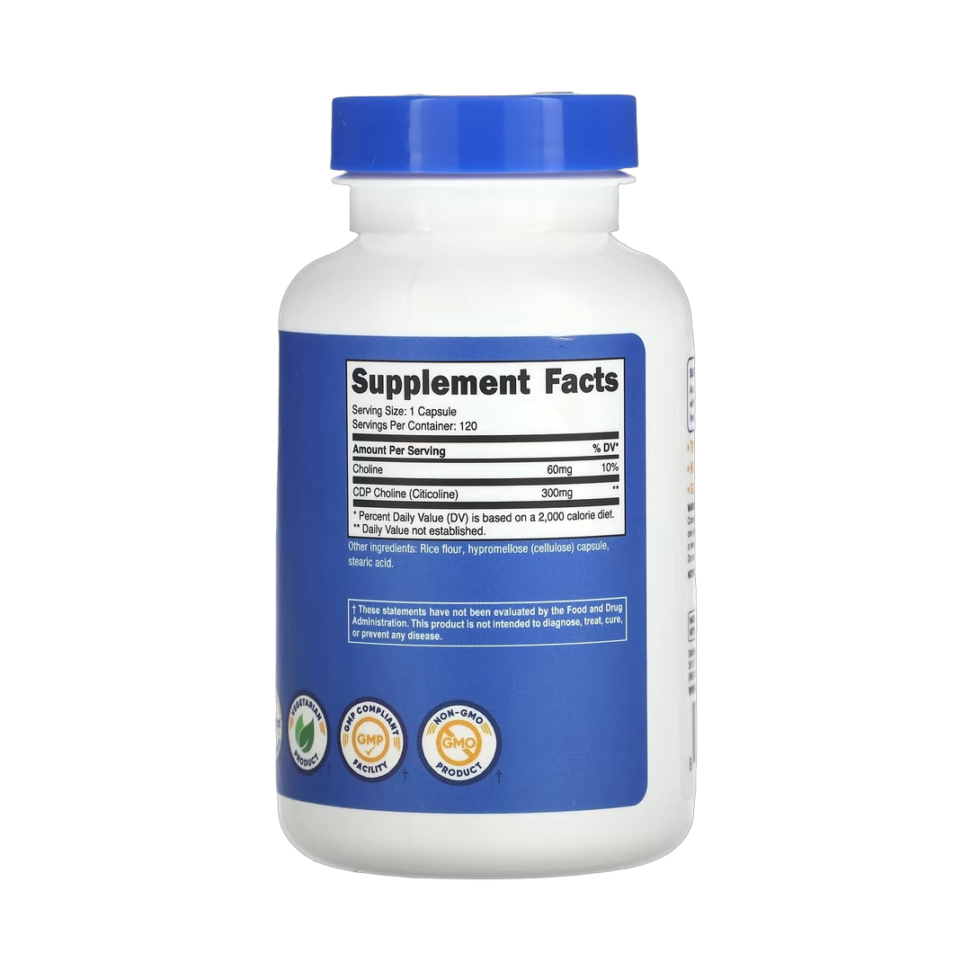 Nutricost, CDP Choline, Citicoline, 300 mg, 120 Capsules