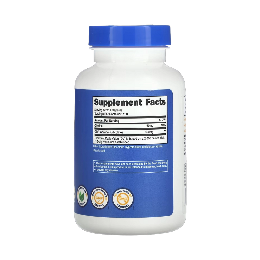 Nutricost, CDP Choline, Citicoline, 300 mg, 120 Capsules