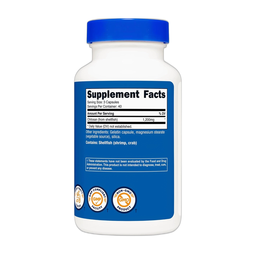 Nutricost, Chitosan, 1,200mg, 120 Capsules