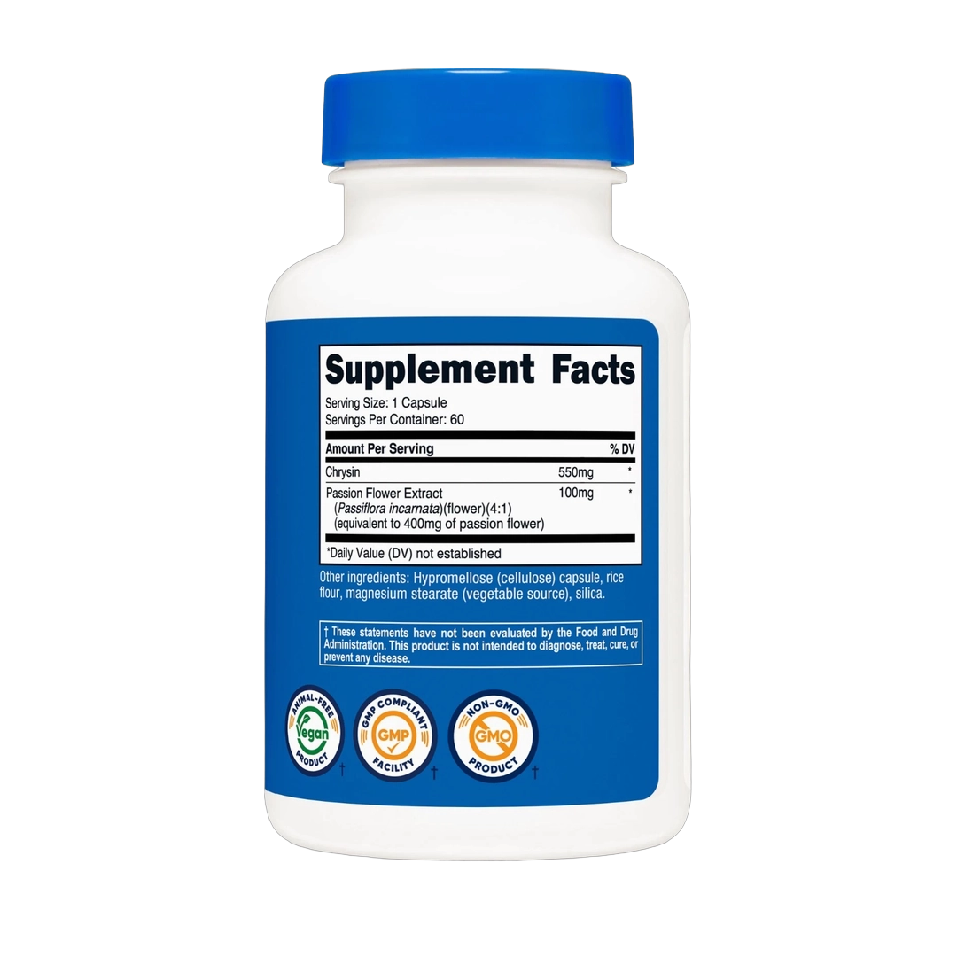 Nutricost, Chrysin, 550 mg, 60 Capsules