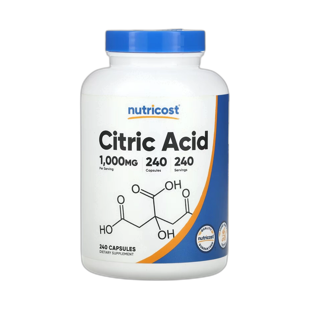Nutricost, Citric Acid, 1,000 mg, 240 Capsules