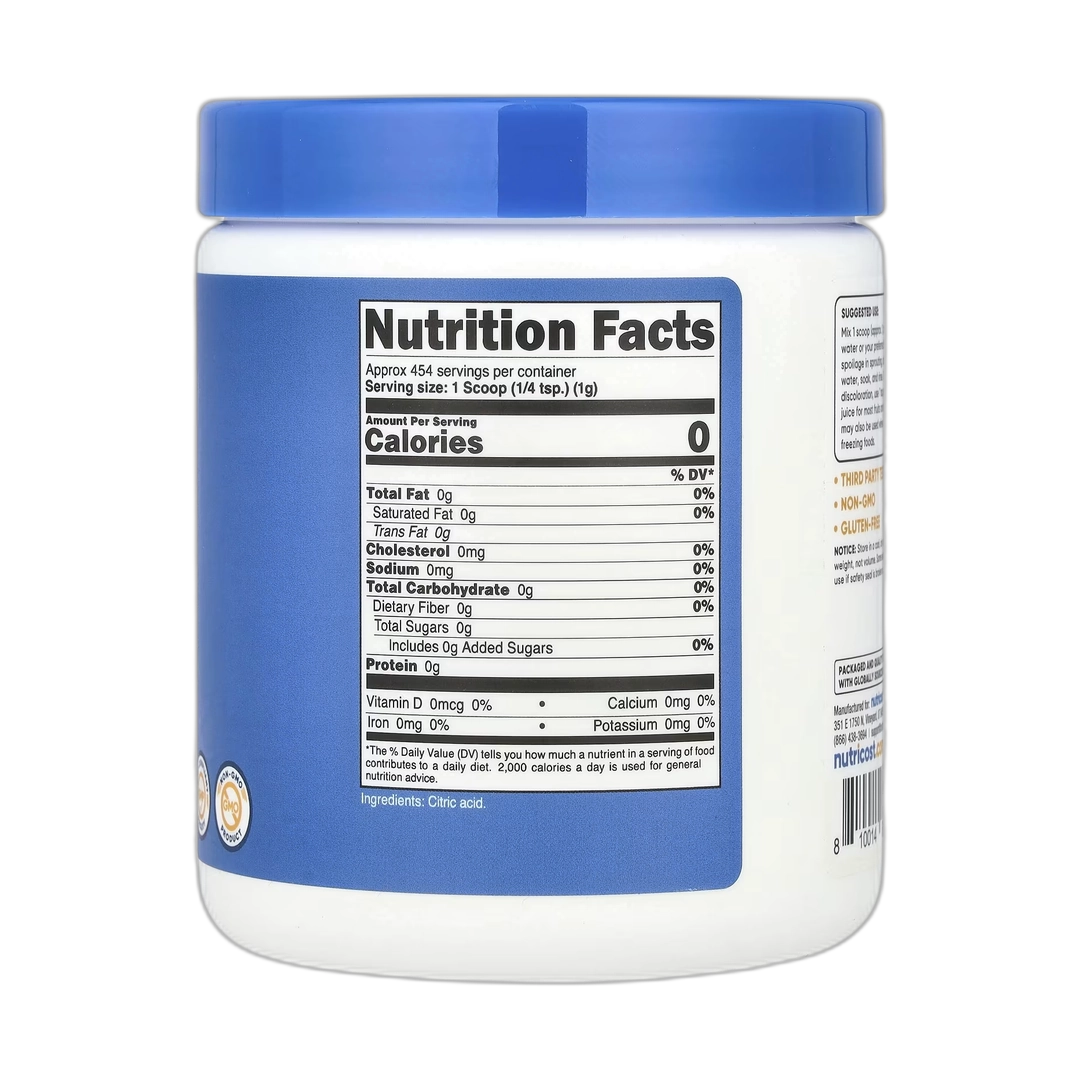 Nutricost, Citric Acid, Unflavored, 16.2 oz, 454 g