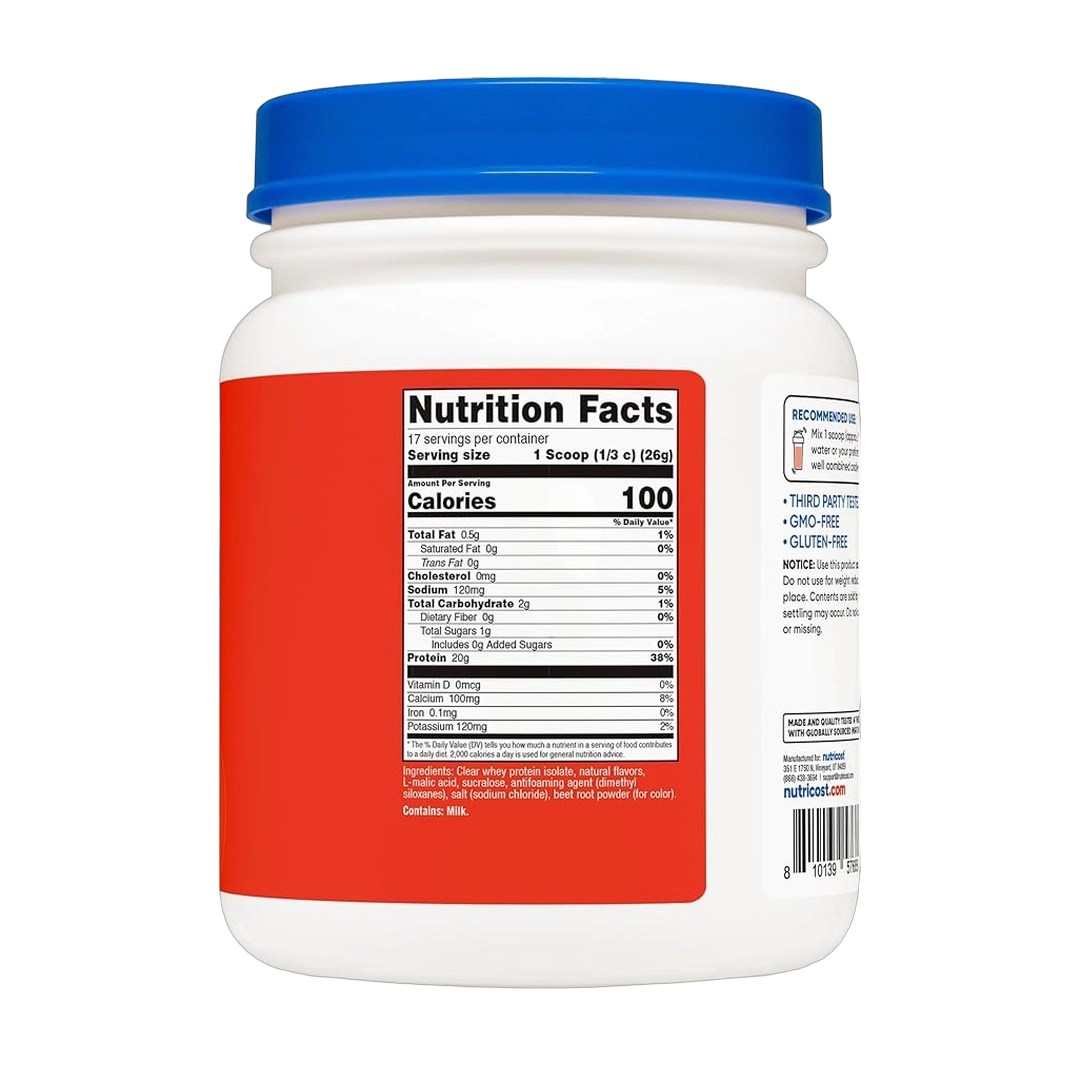 Nutricost, Clear Whey Protein Isolate Powder, Tropical Punch, 1 lb, 454 g