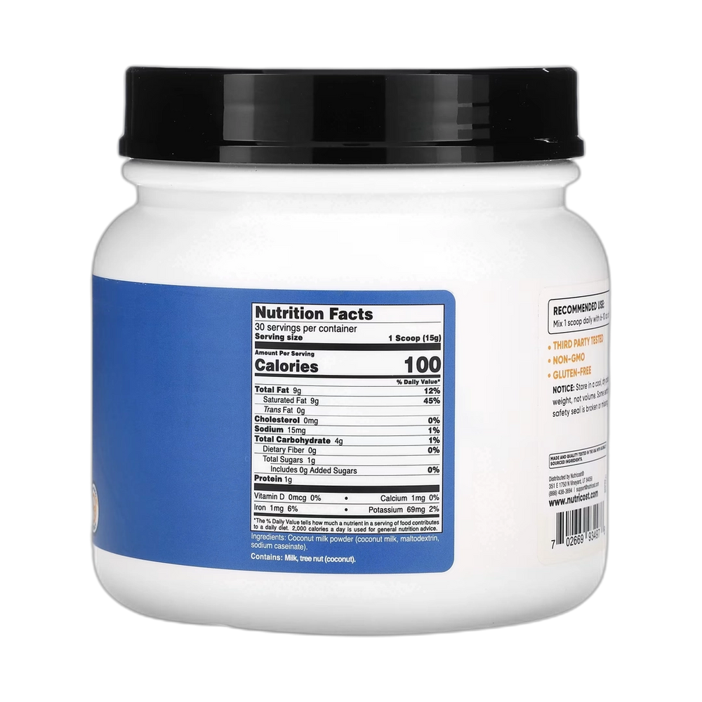 Nutricost, Coconut Milk Powder, Unflavored, 16 oz, 454 g