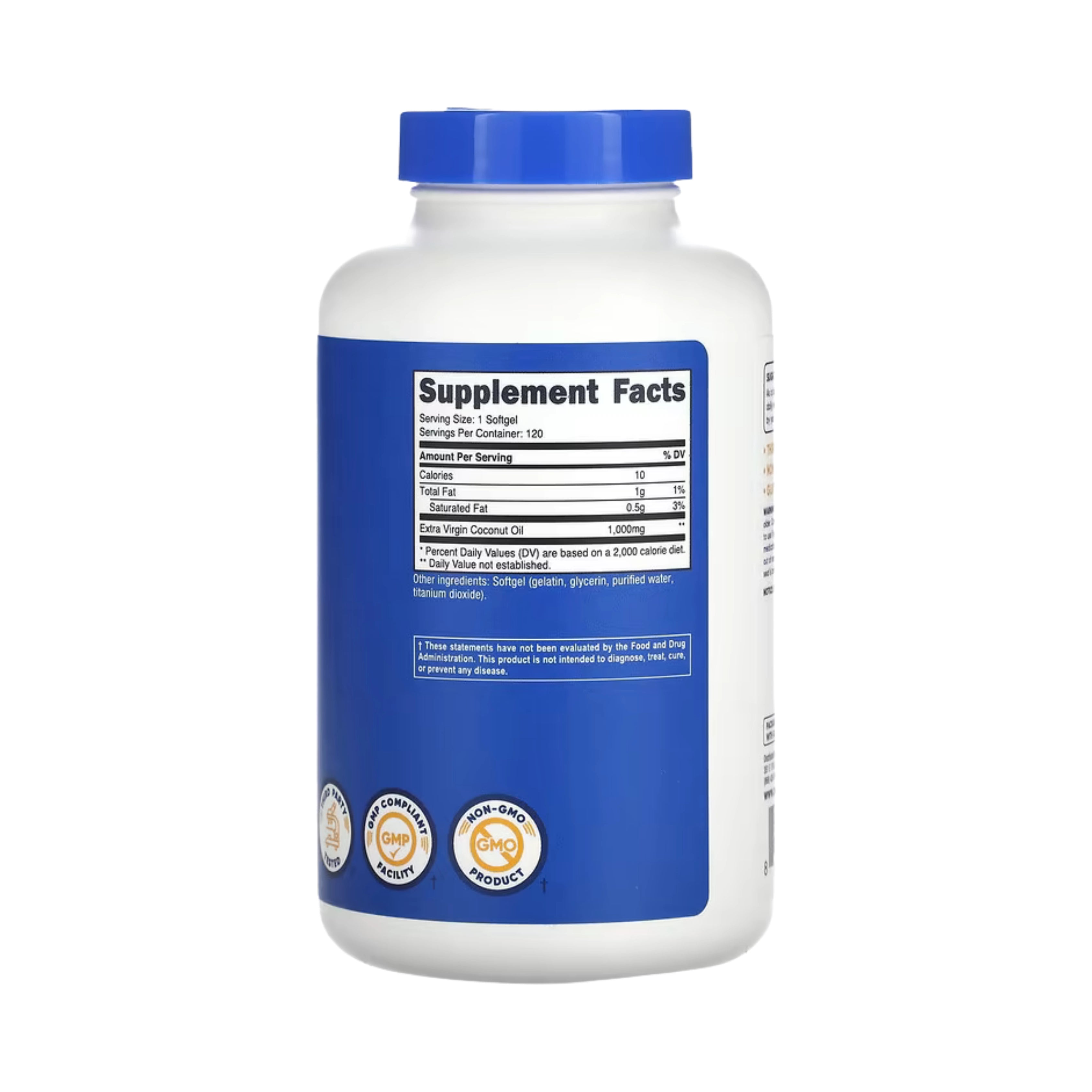 Nutricost, Coconut Oil, 1,000 mg , 120 Softgels