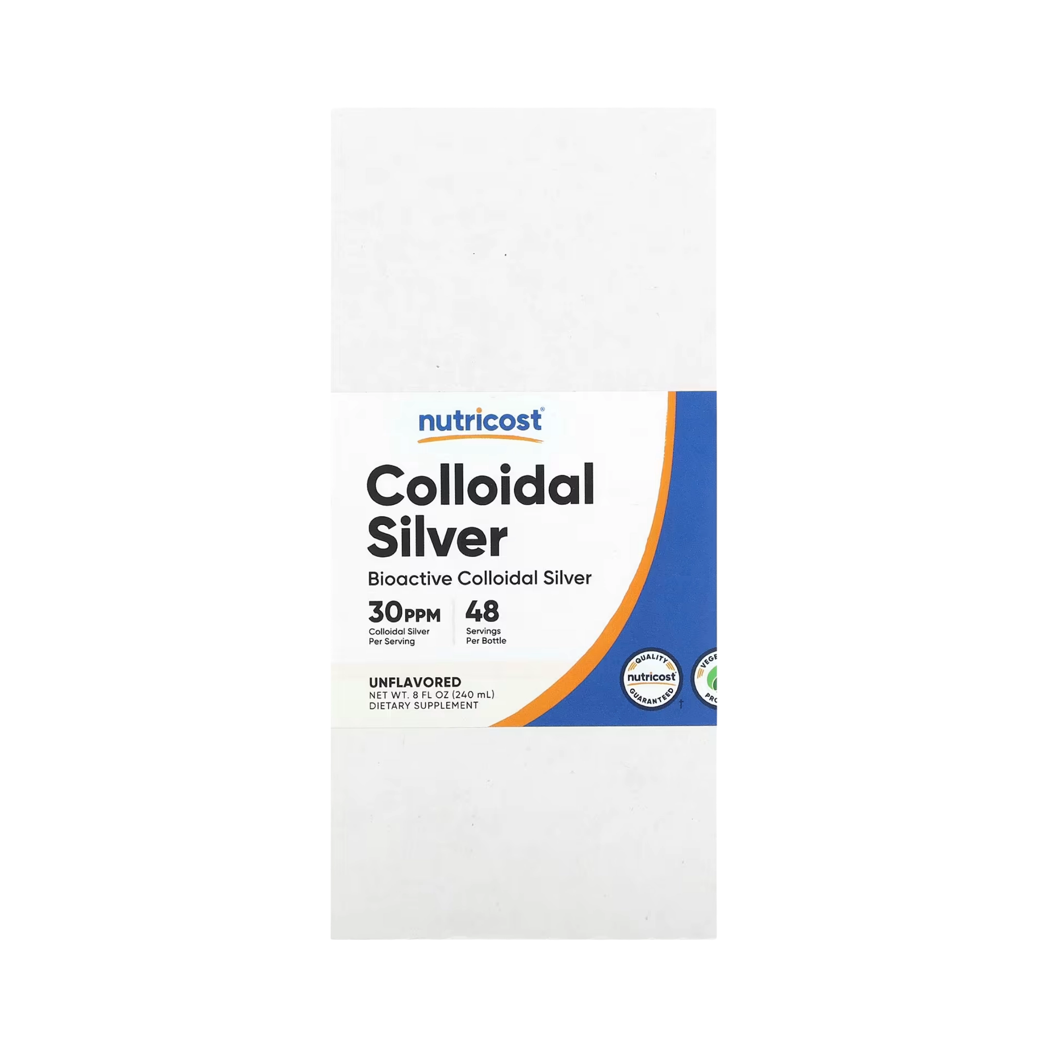 Nutricost, Colloidal Silver, Unflavored, 150 mcg, 8 fl oz, 240 ml