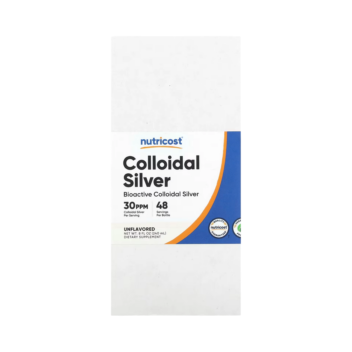Nutricost, Colloidal Silver, Unflavored, 150 mcg, 8 fl oz, 240 ml