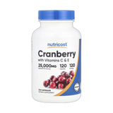 Nutricost, Cranberry with Vitamins C & E, 120 Capsules