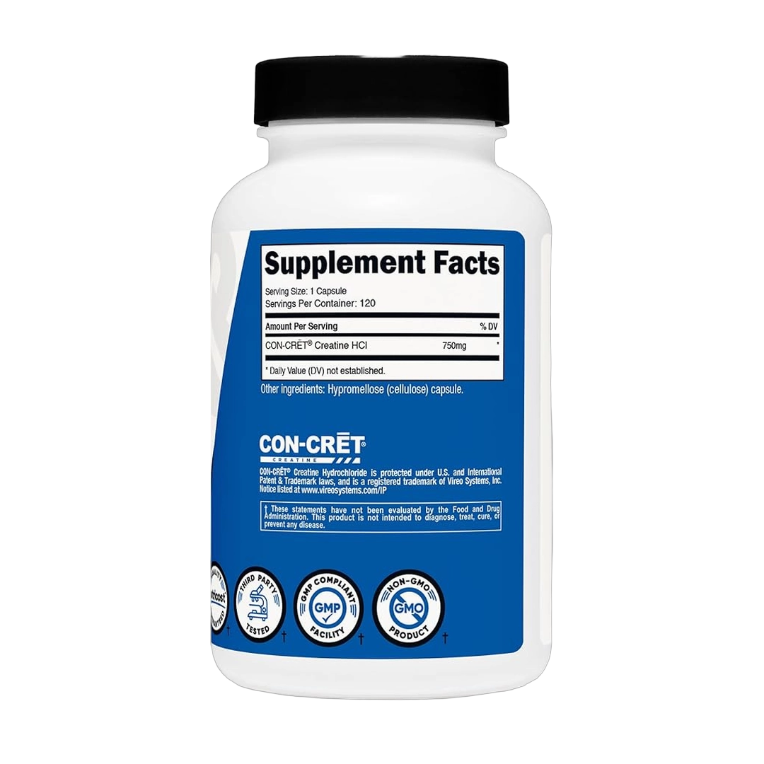 Nutricost, Creatine HCl, 120 Capsules