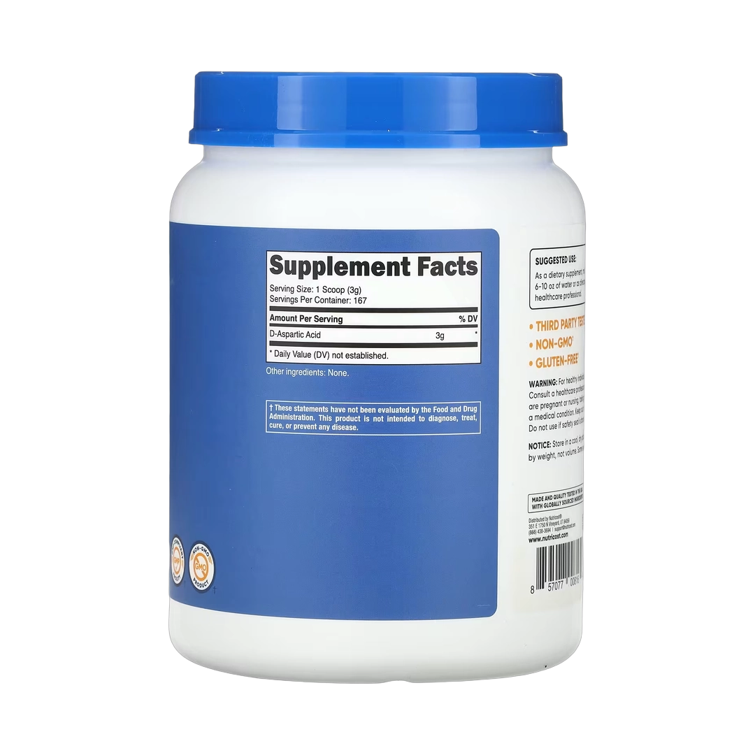 Nutricost, D-Aspartic Acid, Unflavored, 17.6 oz, 500 g