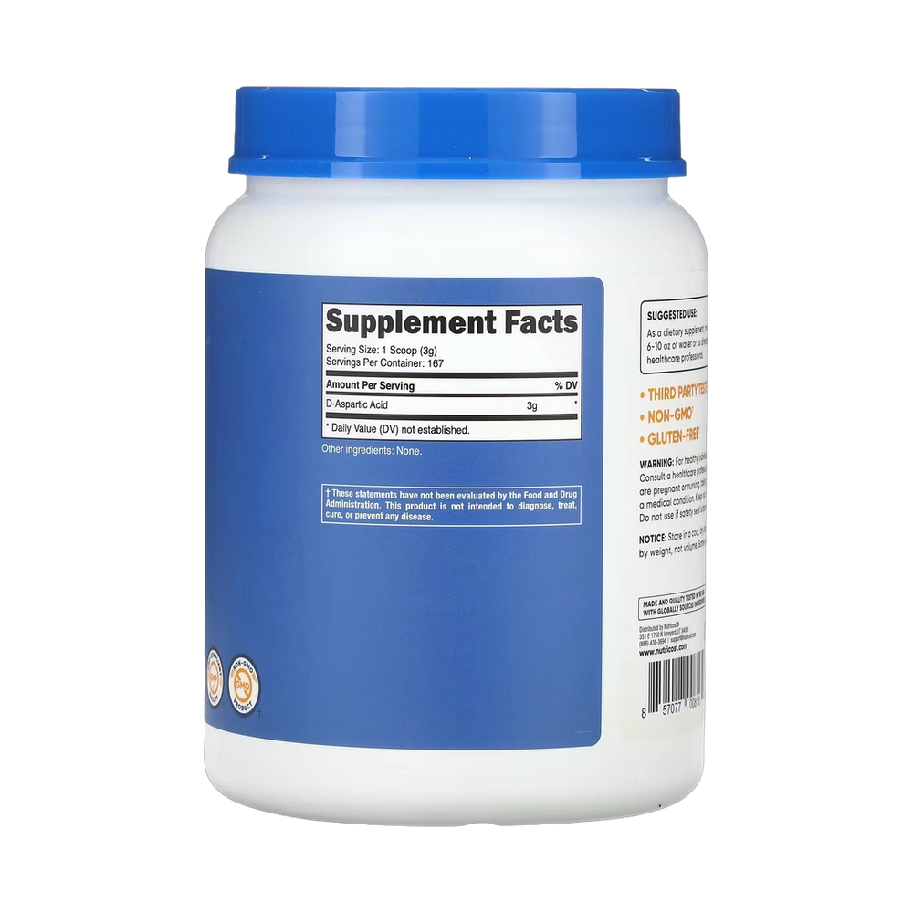 Nutricost, D-Aspartic Acid, Unflavored, 17.6 oz, 500 g