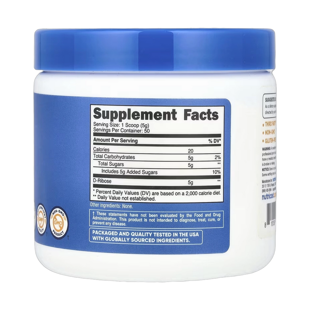 Nutricost, D-Ribose, Unflavored , 8.9 oz, 250 g