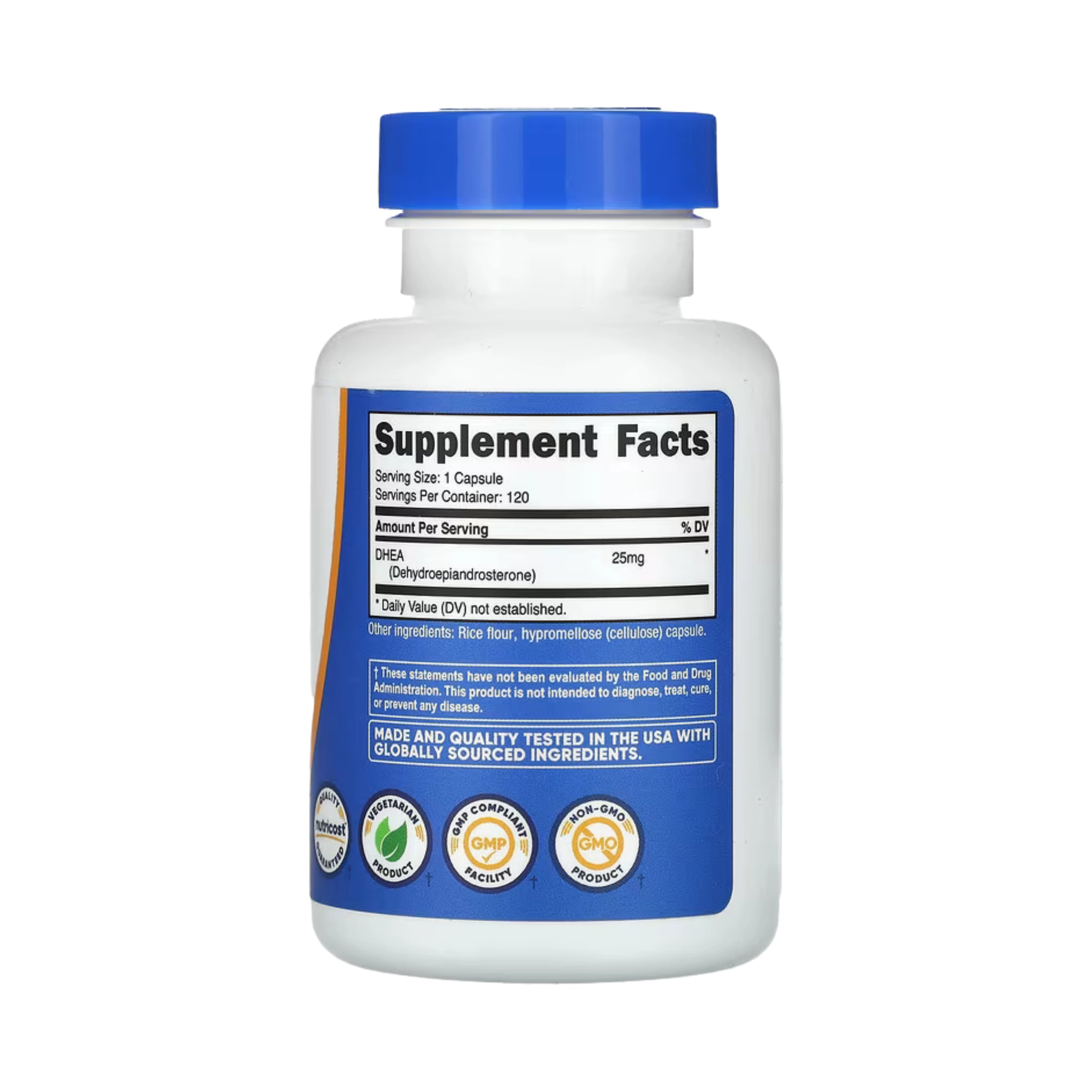 Nutricost, DHEA, 25 mg, 120 Capsules