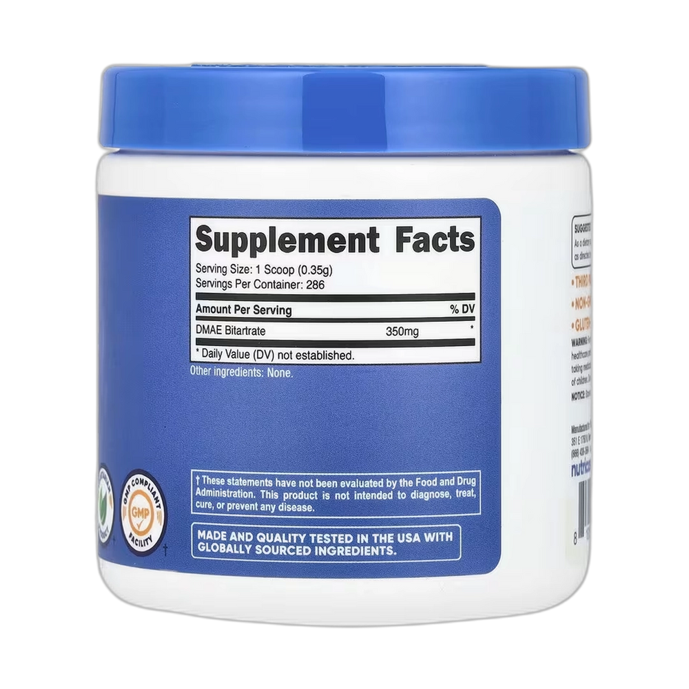 Nutricost, DMAE Bitartrate, Unflavored, 3.6 oz, 100 g