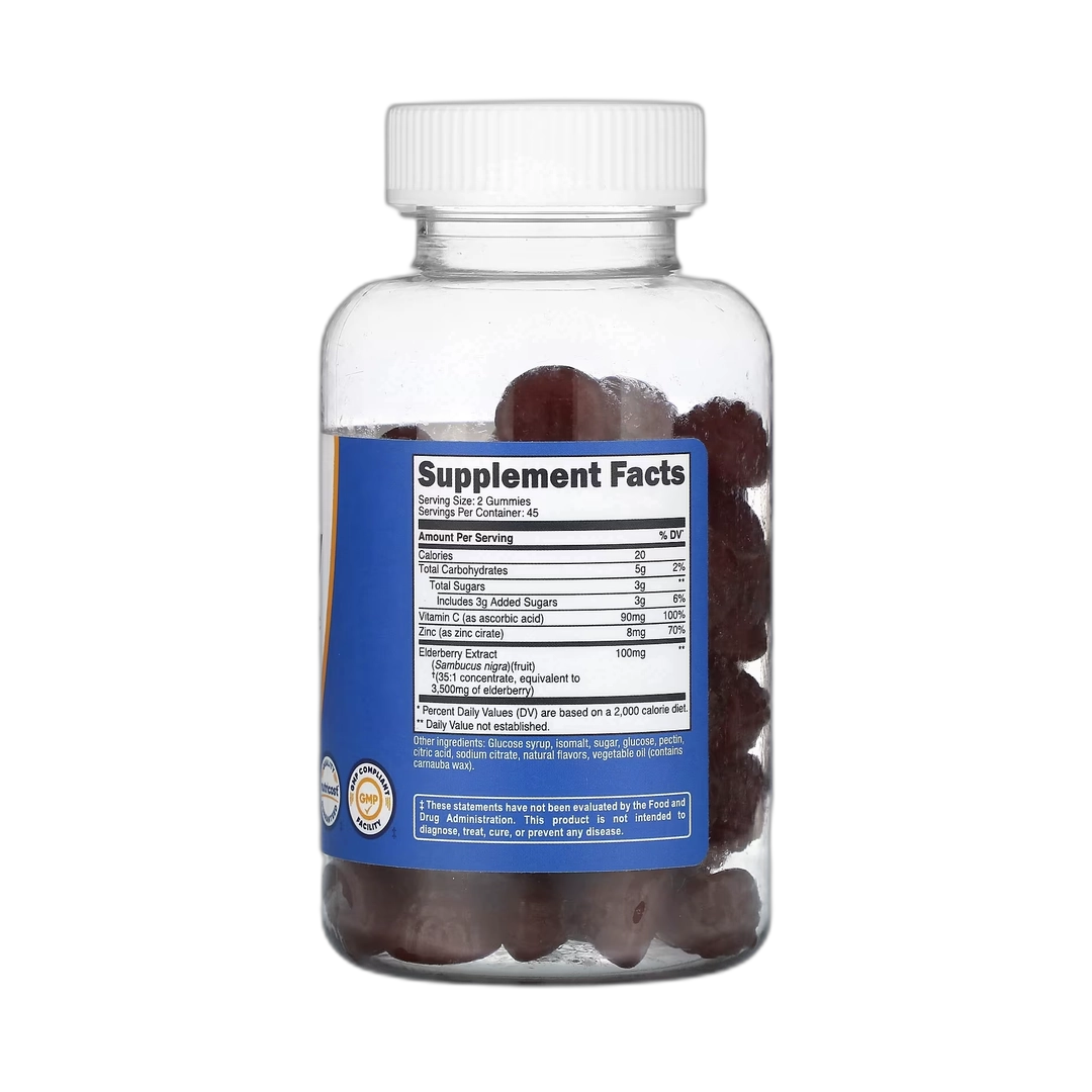 Nutricost, Elderberry, 90 Flavored Gummies