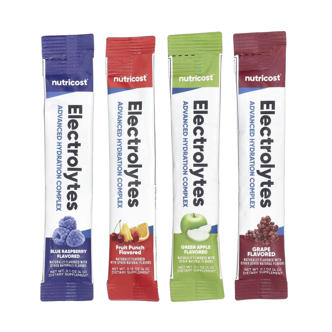 Nutricost, Electrolytes, Advanced Hydration Complex, Variety Pack, 40 Stick Packs, 0.14 oz, (4 g ) Each
