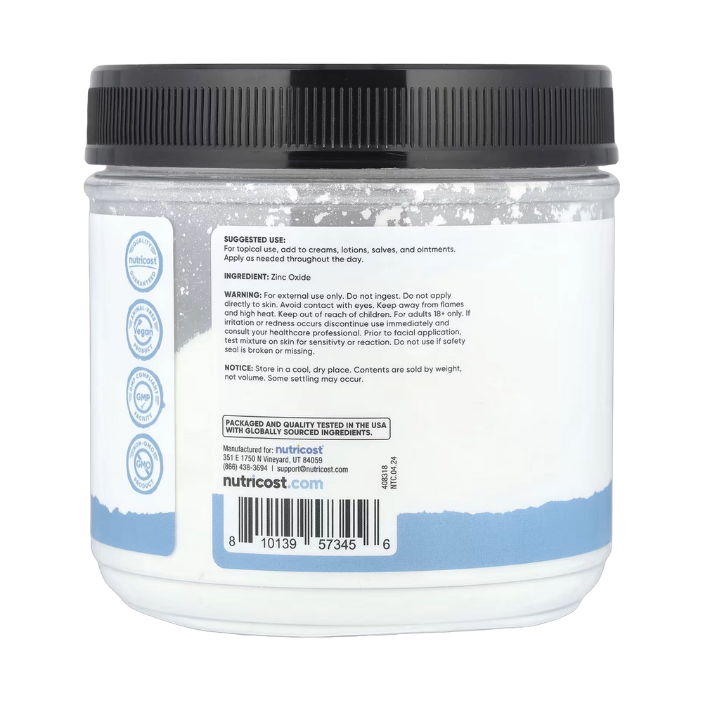 Nutricost, Essential, Zinc Oxide Powder, 17.9 oz, 500 g
