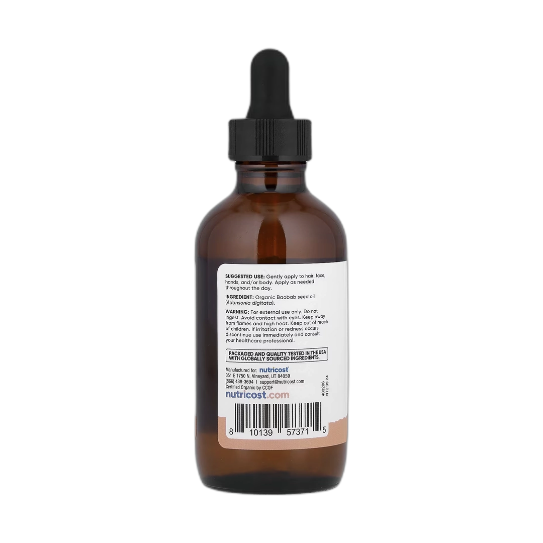 Nutricost, Essentials, Organic Baobab Oil, 4 fl oz, 118 ml